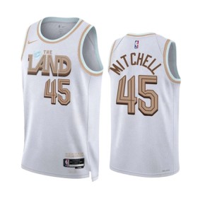 Dres Cleveland Cavaliers Donovan Mitchell 45 Nike 2022-23 City Edition Bijela Swingman